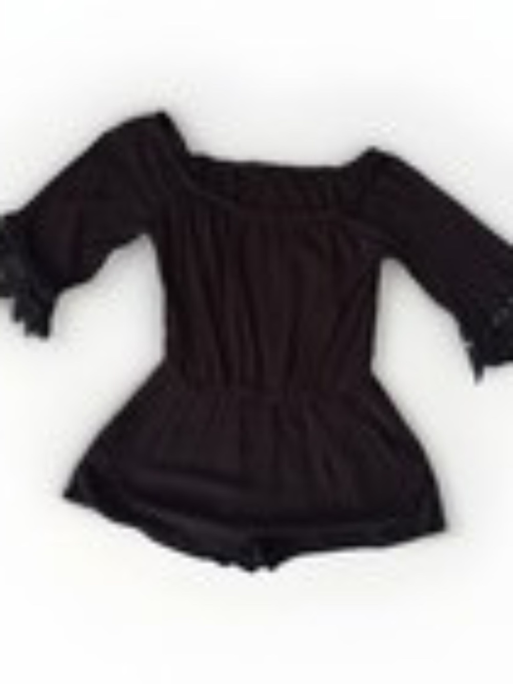 Ambiance Women’s Black Romper Size Large Short Sleeve Elastic Waist Pockets